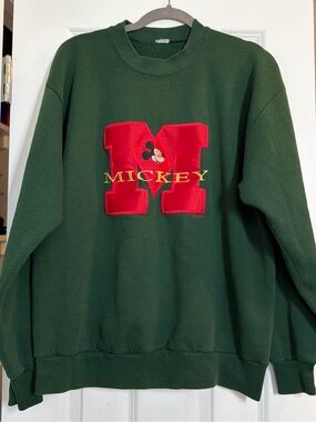 Green Mickey Logo Crewneck Sweatshirt